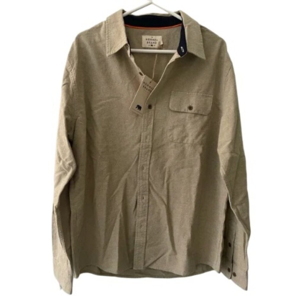 Normal Brand Khaki Button Up Shirt (NWT, XL)